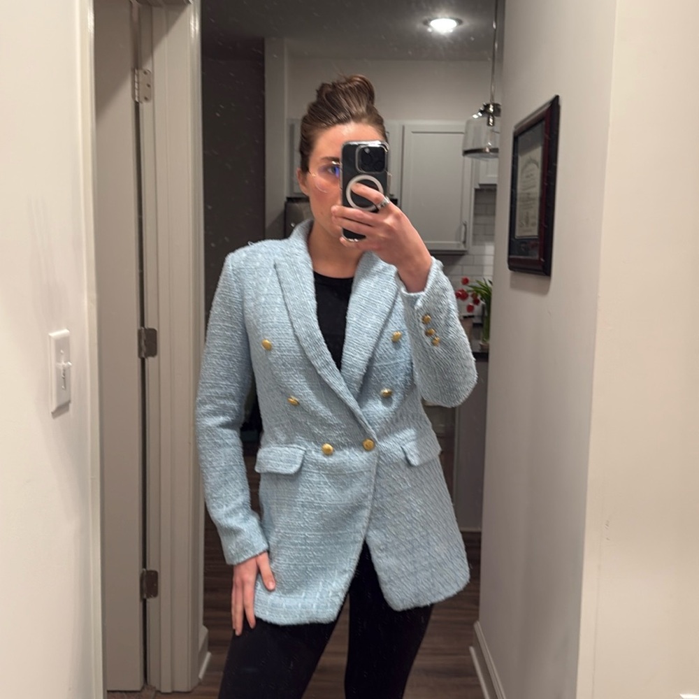 Jason Wu Blue Tweed Blazer